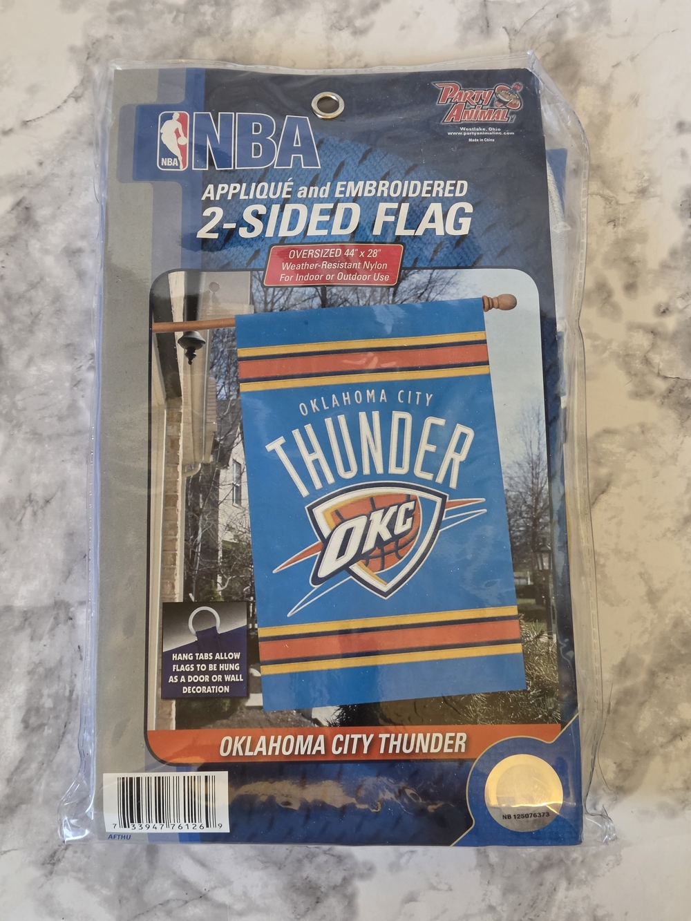 NBA Oklahoma City Thunder Two-Sided Appliqué And Embroidered Flag Banner